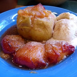 Baked Apple with Ginger and Plums
