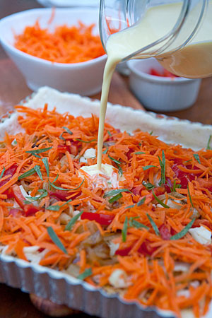 Assembling the Tarragon-Carrot Tart