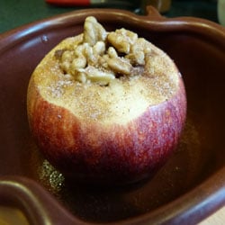 Apple, stuffed and ready to bake
