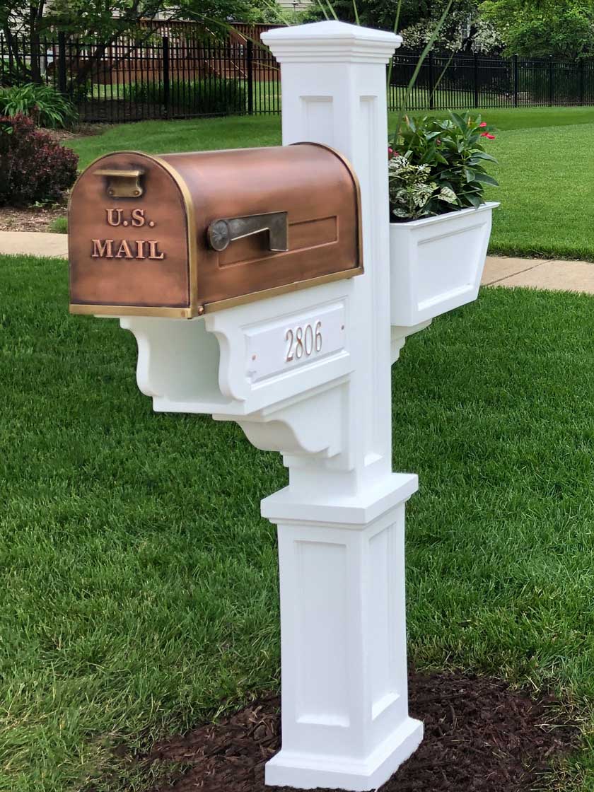 Mailbox Planter - Decorative Mailbox Post in Heavy Duty Plastic