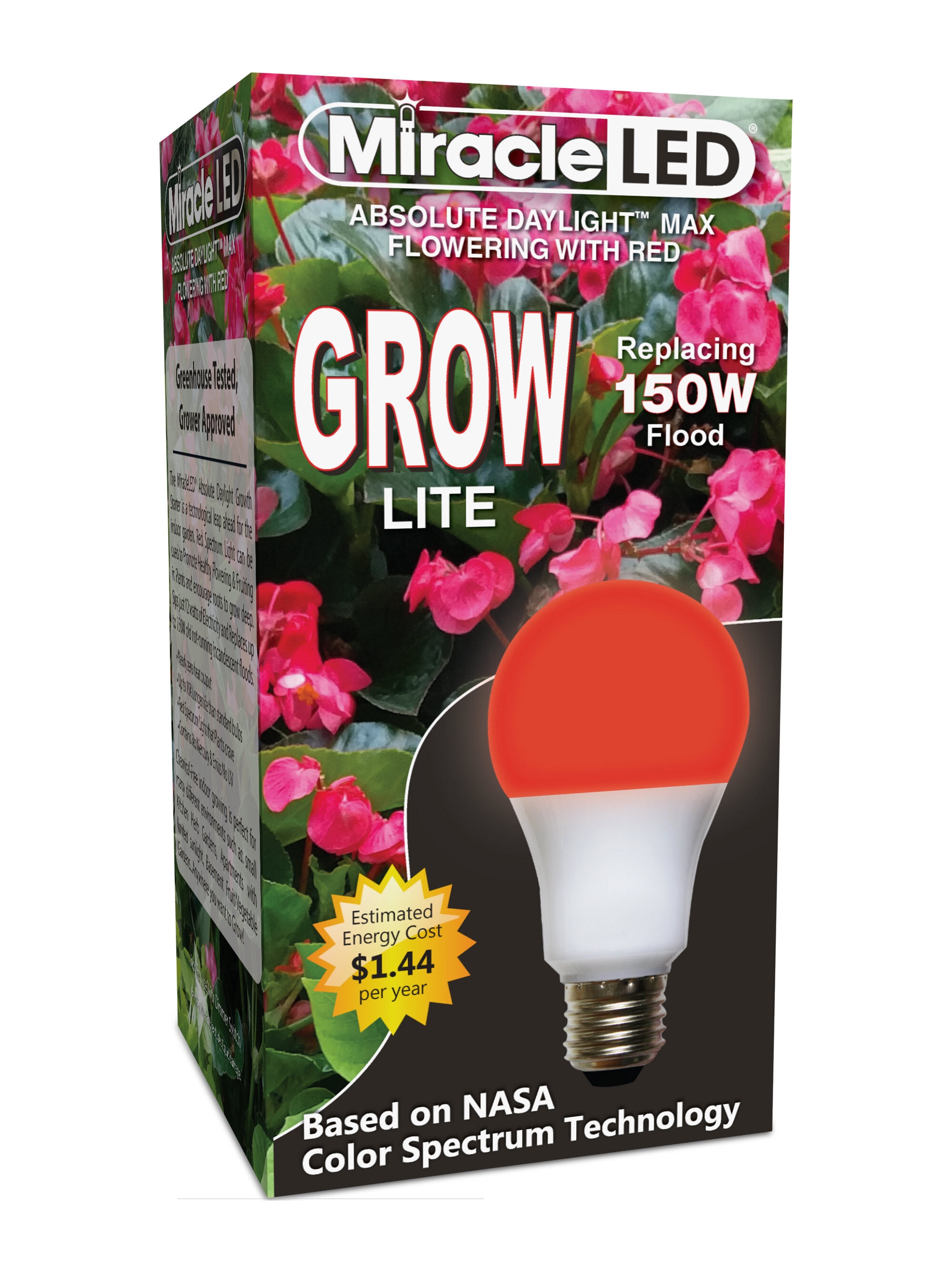 Full Spectrum LED Grow Lights - Miracle LED® Red Bulb | Gardeners.com