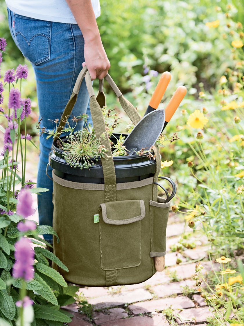 Gardener's Puddle Proof Bucket Apron Tool Tote | Gardeners.com