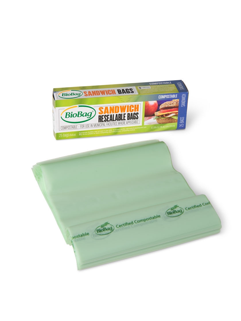BioBag® Sandwich Food Storage Bags - Biodegradable Plastic Lunch Bags