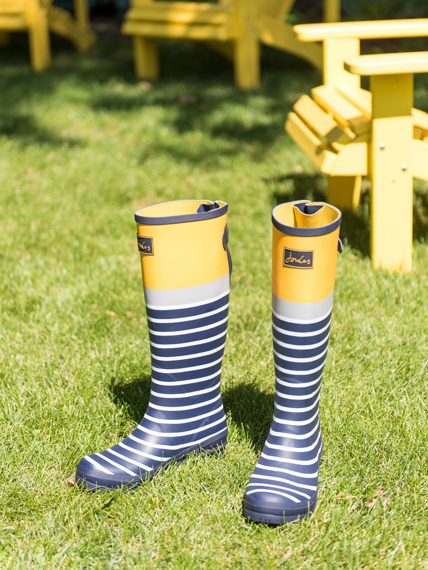 Women's Joules Tall Welly Boots Navy Stripe | Gardener's Supply