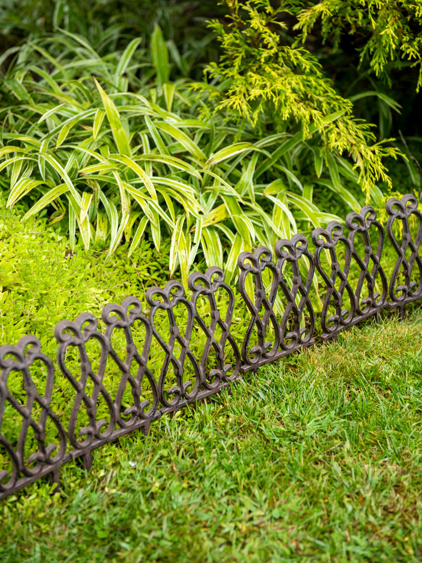 Esschert Cast Iron Fence Border Edging Set of 3 | Gardener's Supply